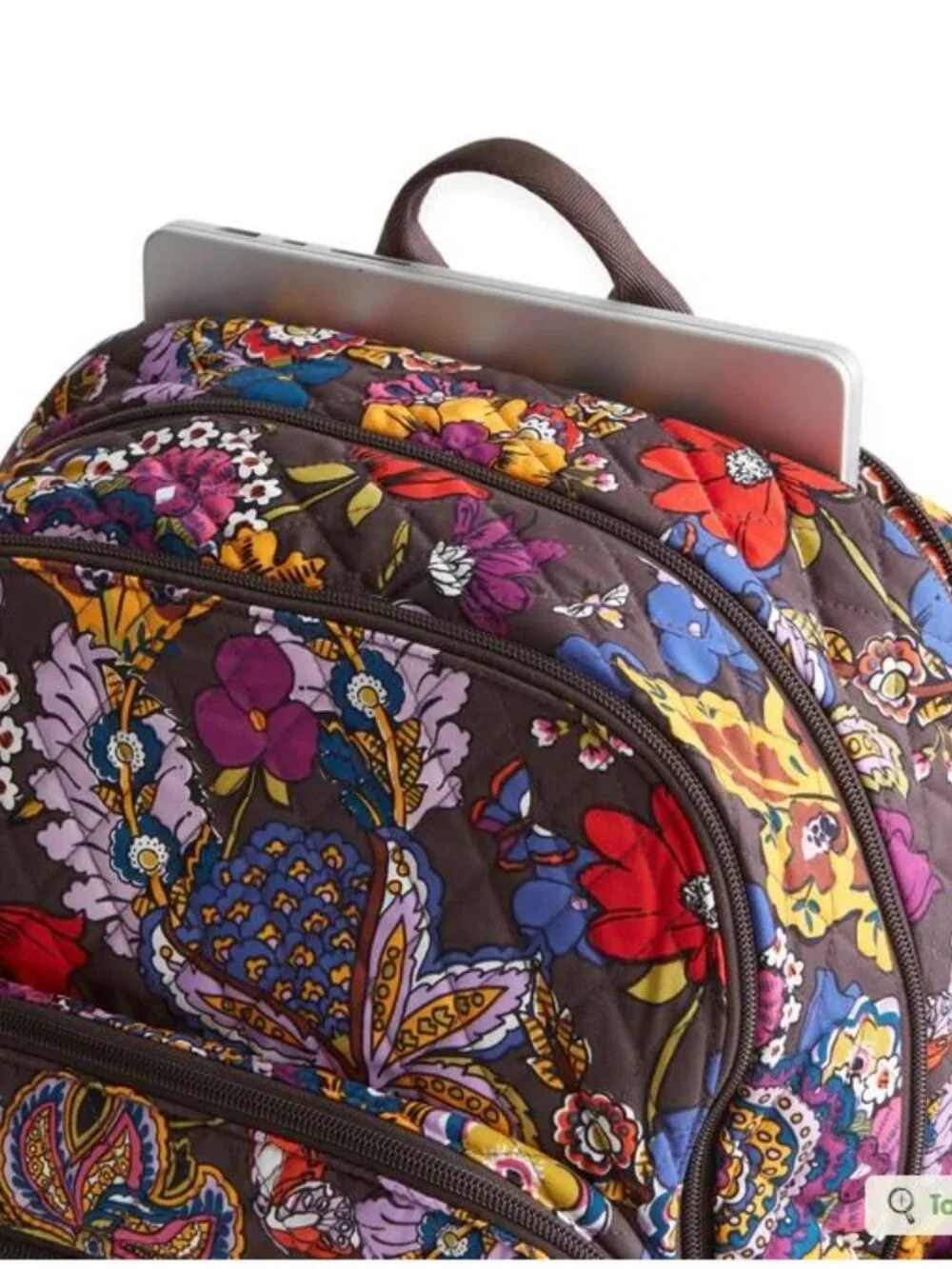 Vera Bradley LARGE Bancroft Backpack Colorful Bouquet NWT Cotton Quilted School